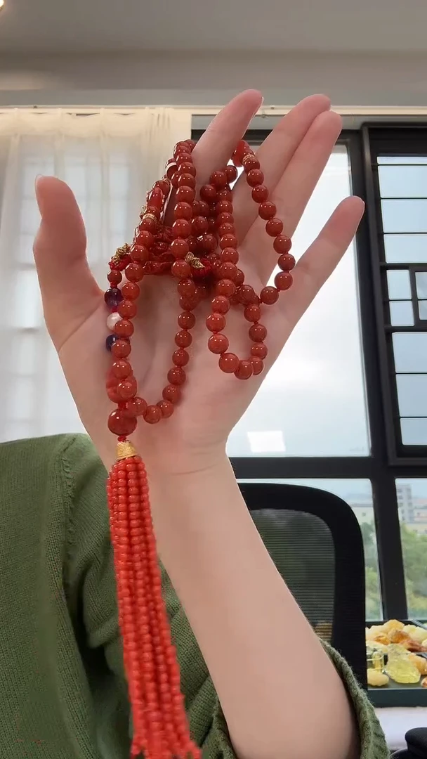 颈饰未镶嵌南红玛瑙项链