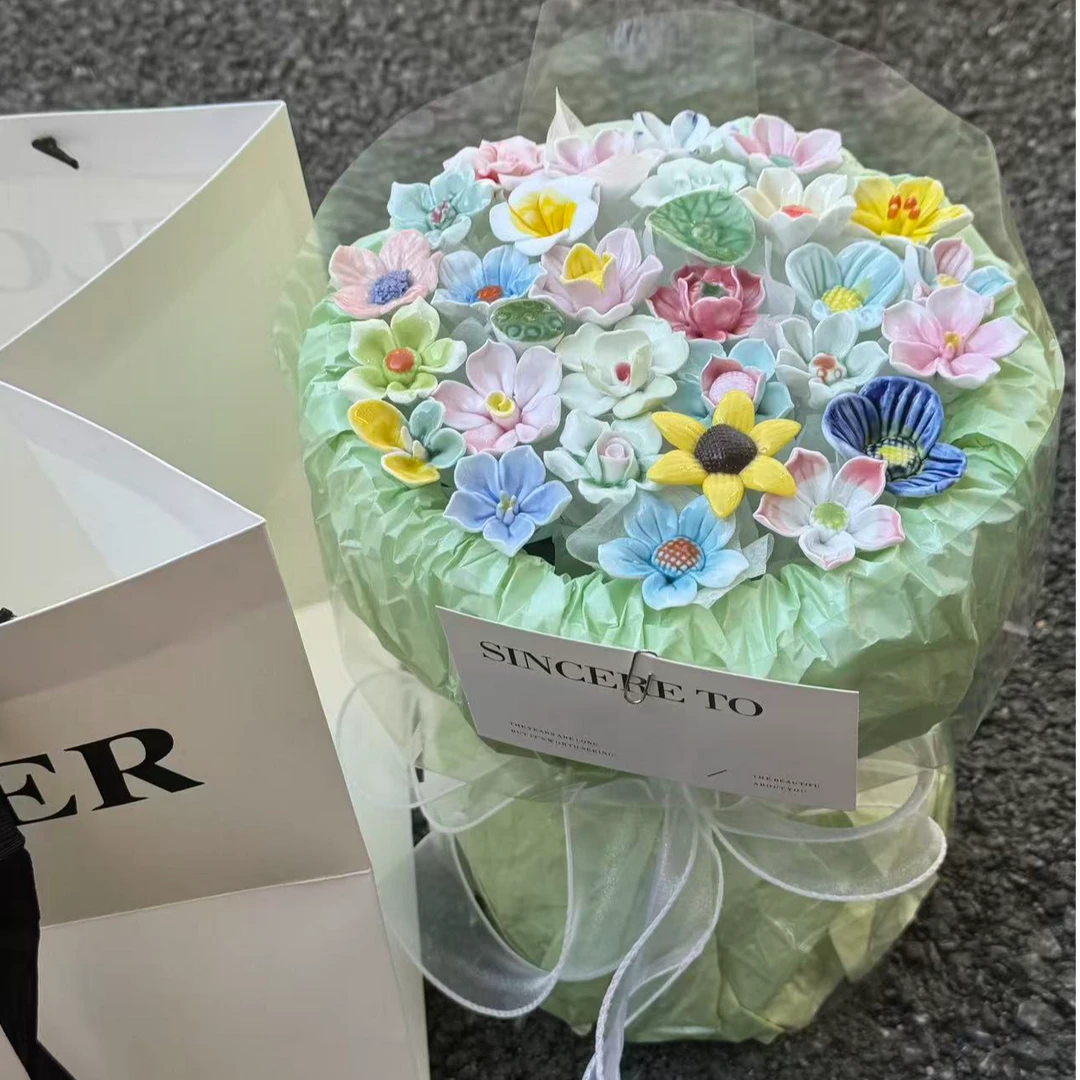 【景德镇原创陶瓷花束】轻奢花束成品适合送朋友爱人送妈妈的花束
