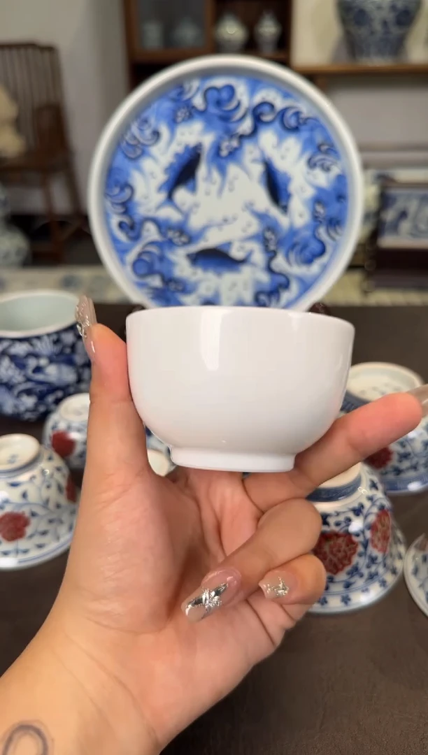 景德镇白胎小圆融杯