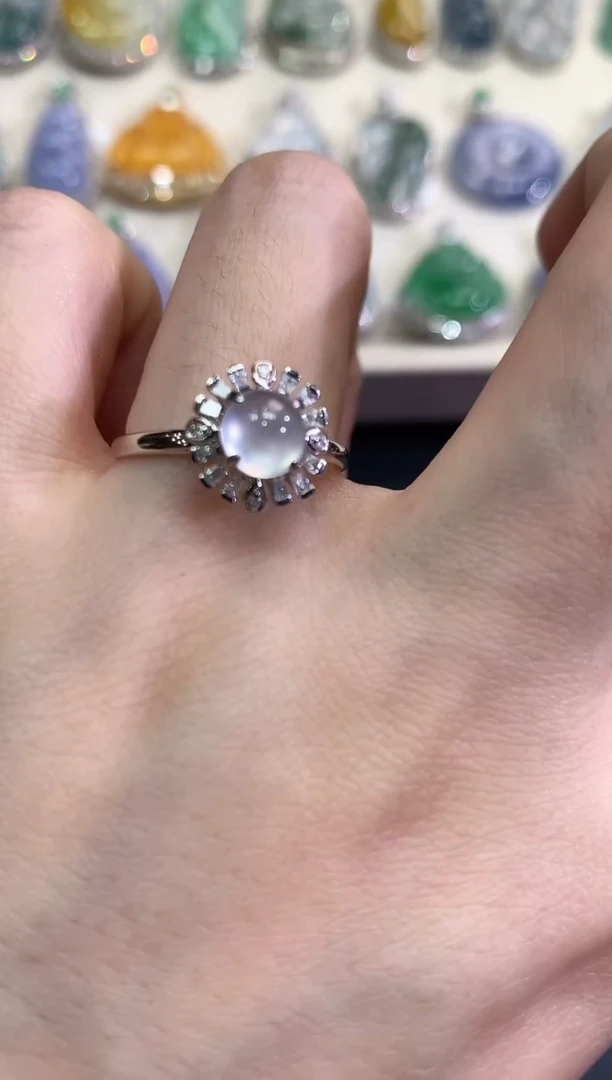 【闪购商品】翡翠戒指18K金镶嵌B44