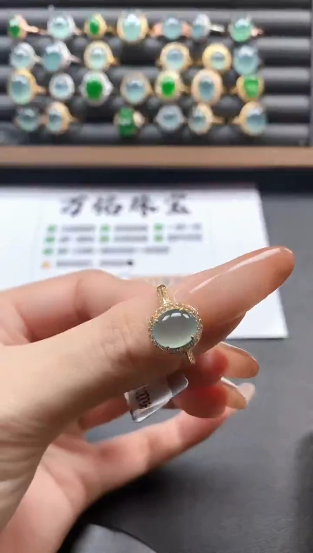 银S925镶嵌戒指翡翠51151