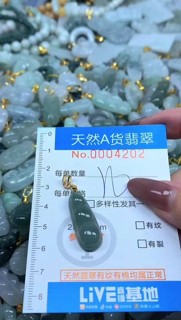 颈饰未镶嵌翡翠净货挂件-4202