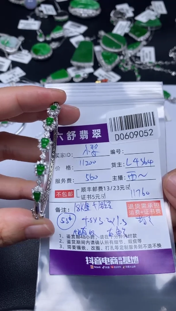翡翠18K金镶嵌吊坠(不含链)D0609052