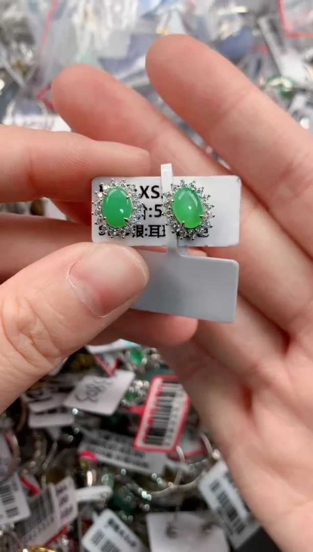 银S925镶嵌戒指翡翠2222      4
