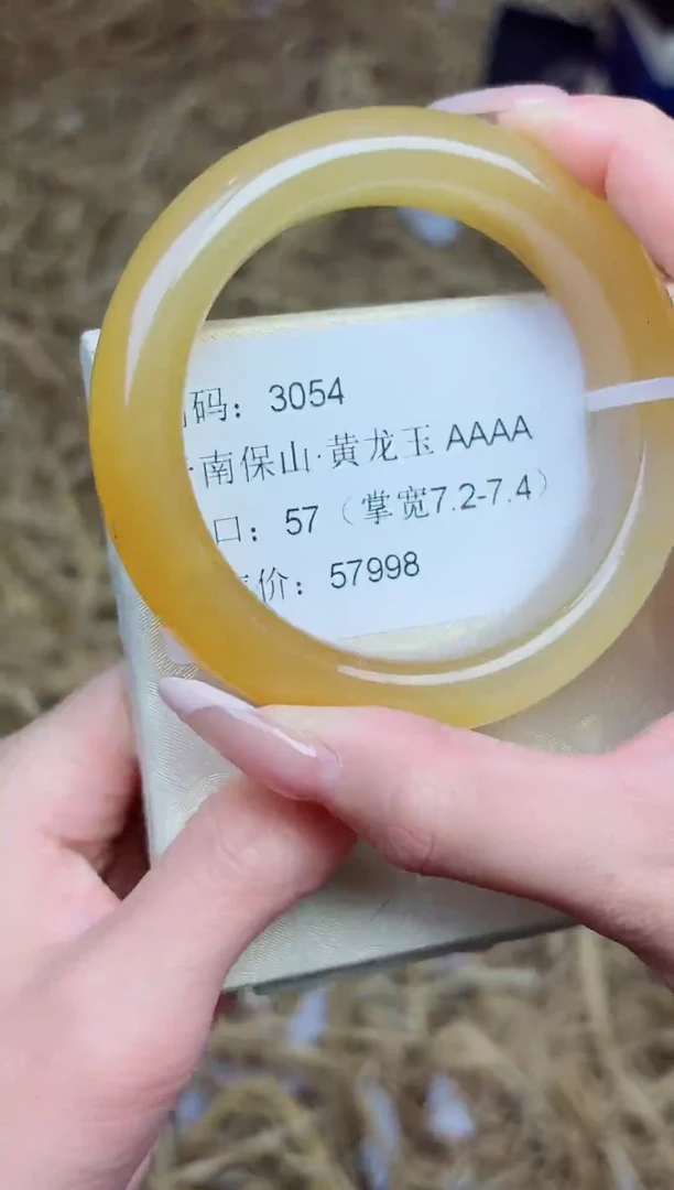 未镶嵌手镯石英质玉3054--圈口57