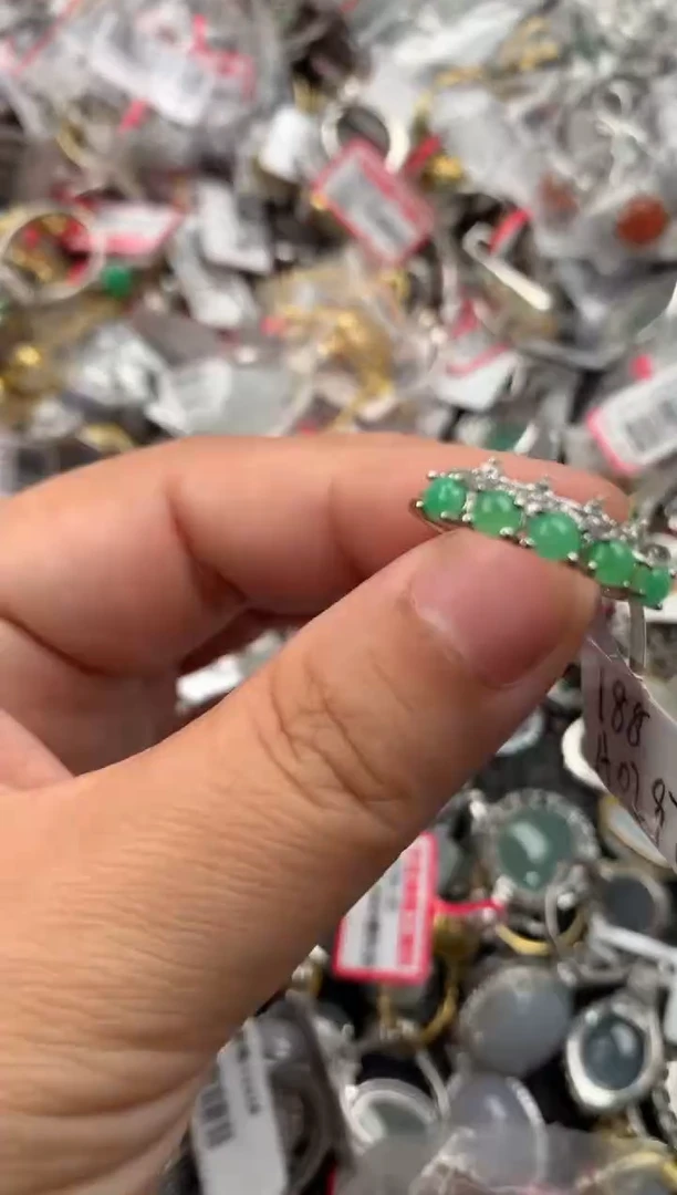 银S925镶嵌戒指翡翠111111  4