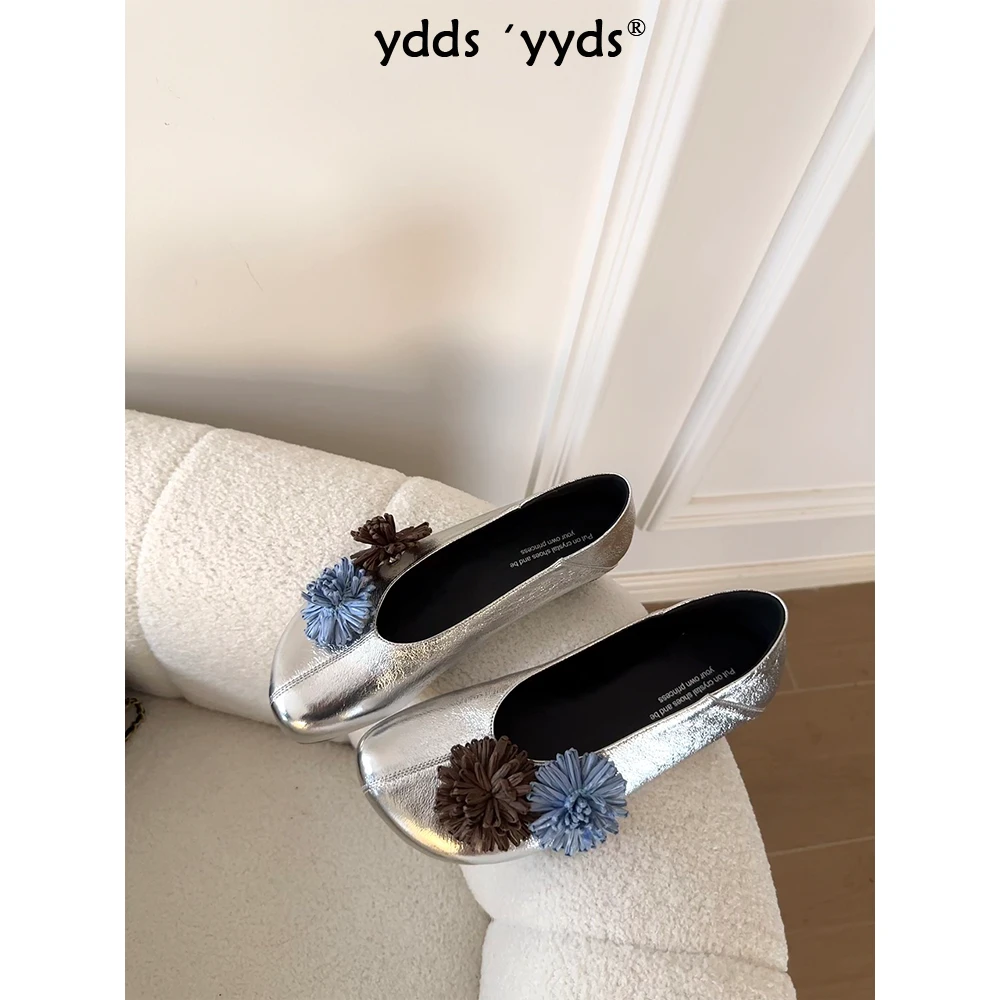 YDD/25春季新款花朵随心搭内增高休闲甜美百搭斜头浅口单鞋/5546