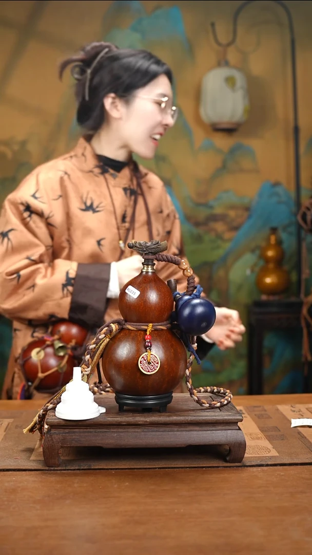 XL035藏绳款大漆酒葫芦（现货现发）+小手捏