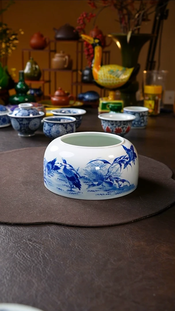 【闪购商品】青花平沙落雁水洗