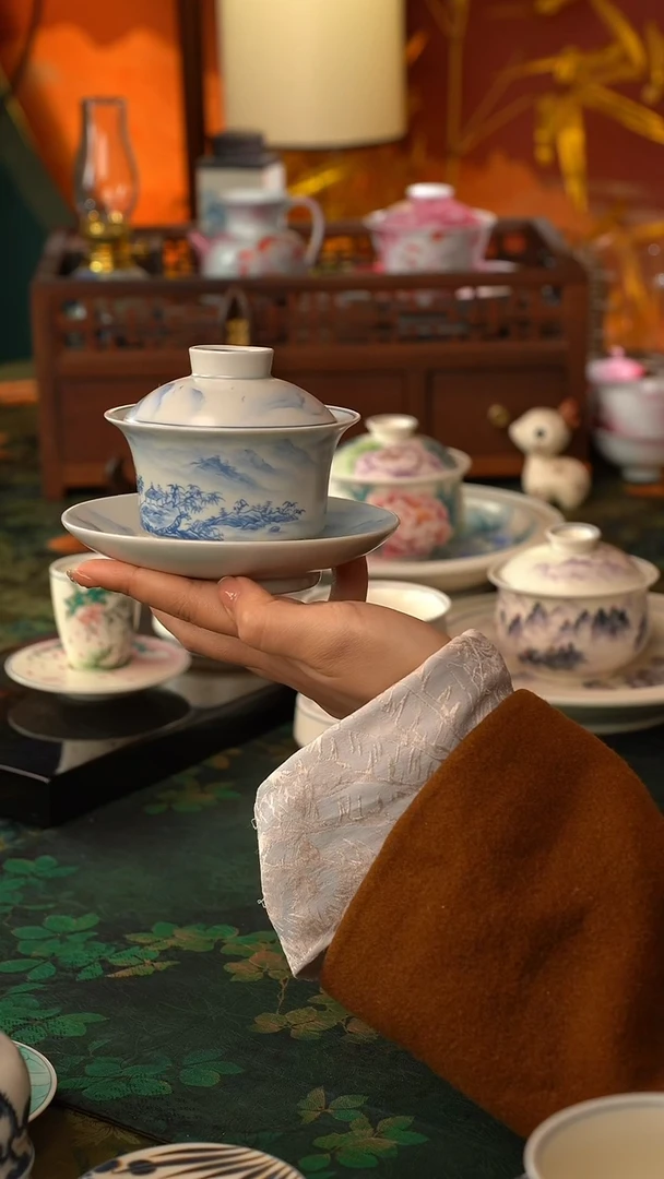 【闪购商品】初六好物分享@@山水马蹄盖碗