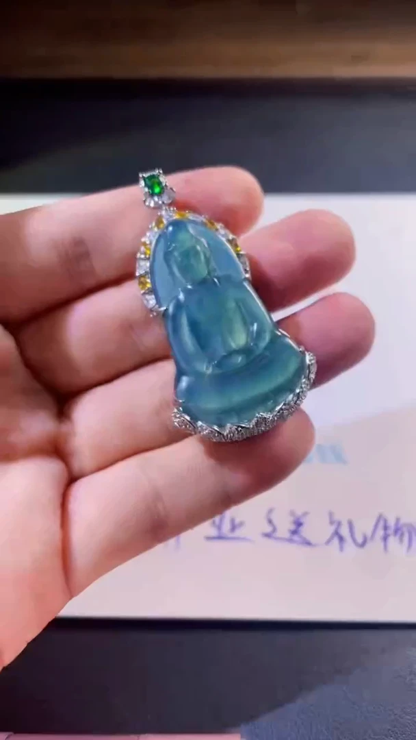 翡翠合金颈饰观音16