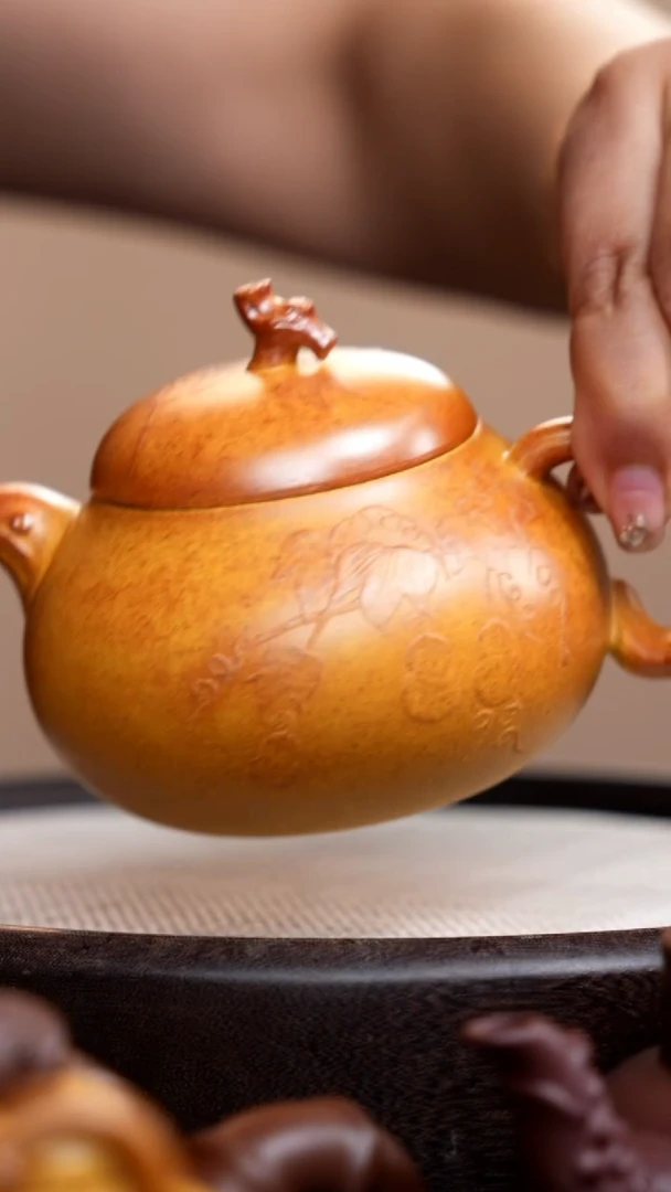 茶壶紫砂柴烧奖金段茄瓜泥绘葫芦