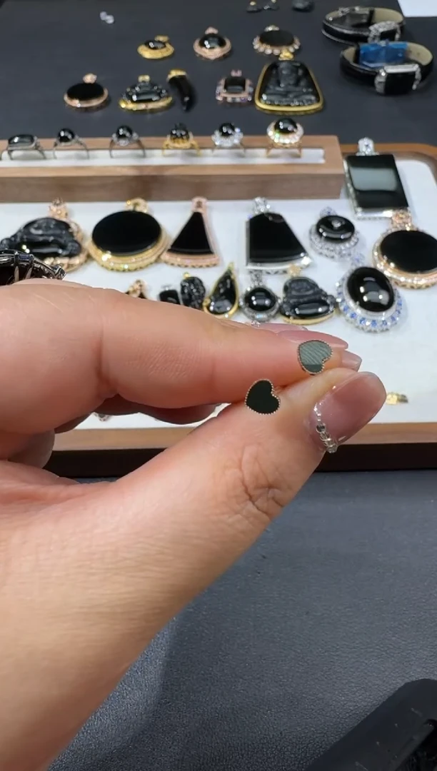 【闪购商品】翡翠耳饰18K金镶嵌S0224-S2-6多样性一对