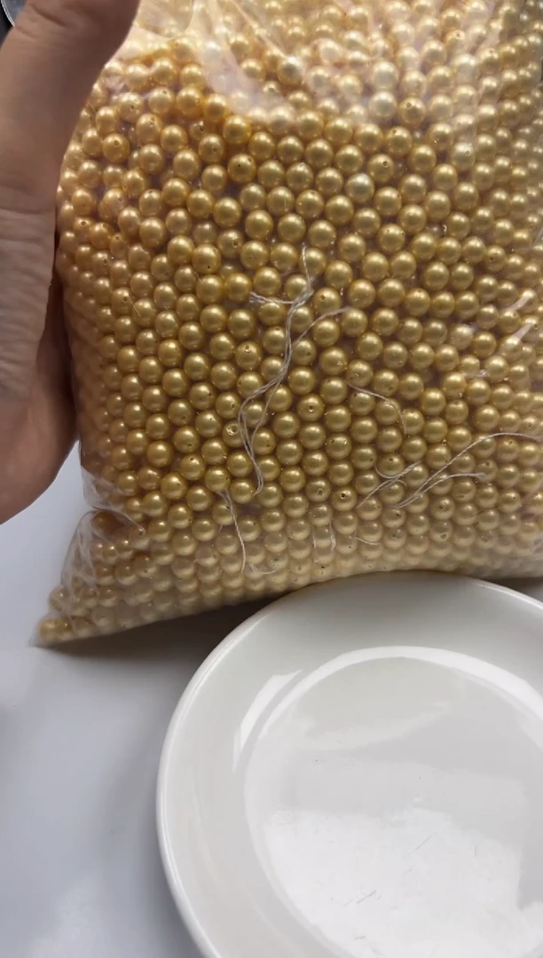 未镶嵌拼合珍珠（马贝珠）颈饰w270香槟金6mm*50颗