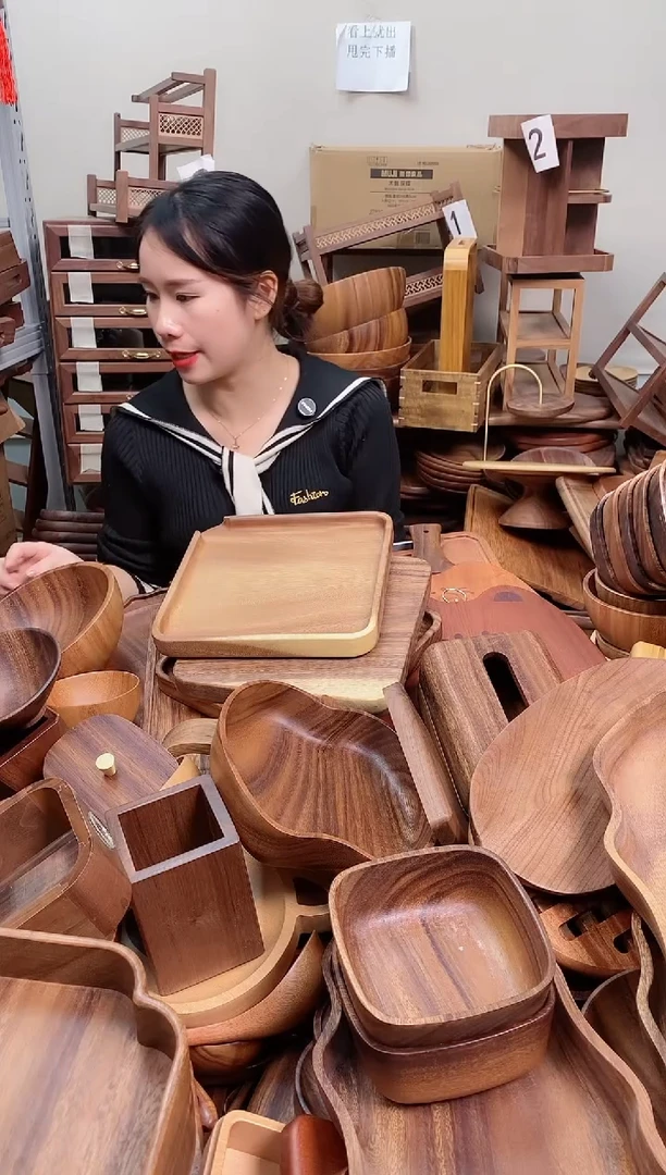 木 南美胡桃木分茶盘23*23*2cm  A