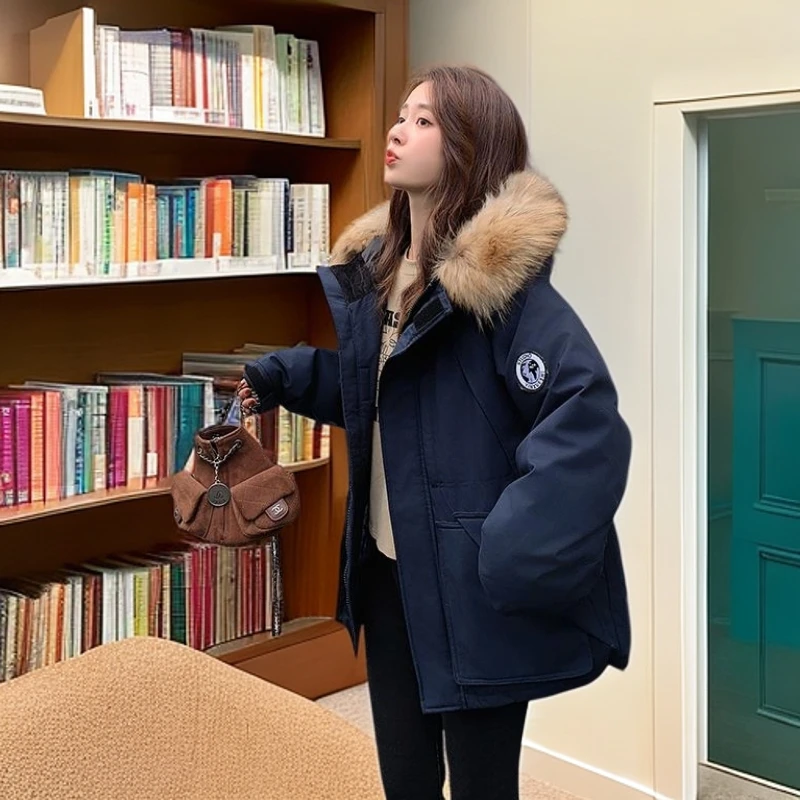 淳启冬款小个子高端工装羽绒服女 新款设计感加厚毛领外套时尚百