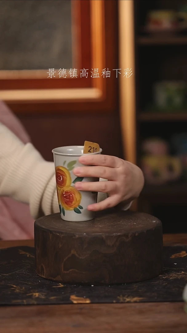 陶瓷景德镇高温釉下手绘陶瓷@L210@