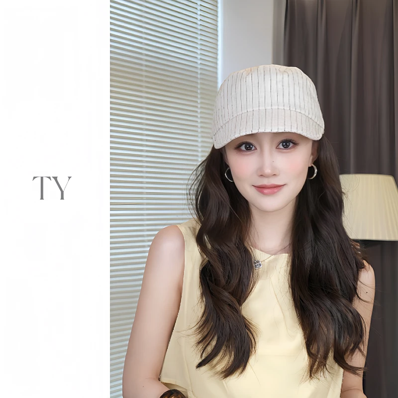 “极简高级”日系条纹棉麻遮阳帽休闲出游百搭太阳帽