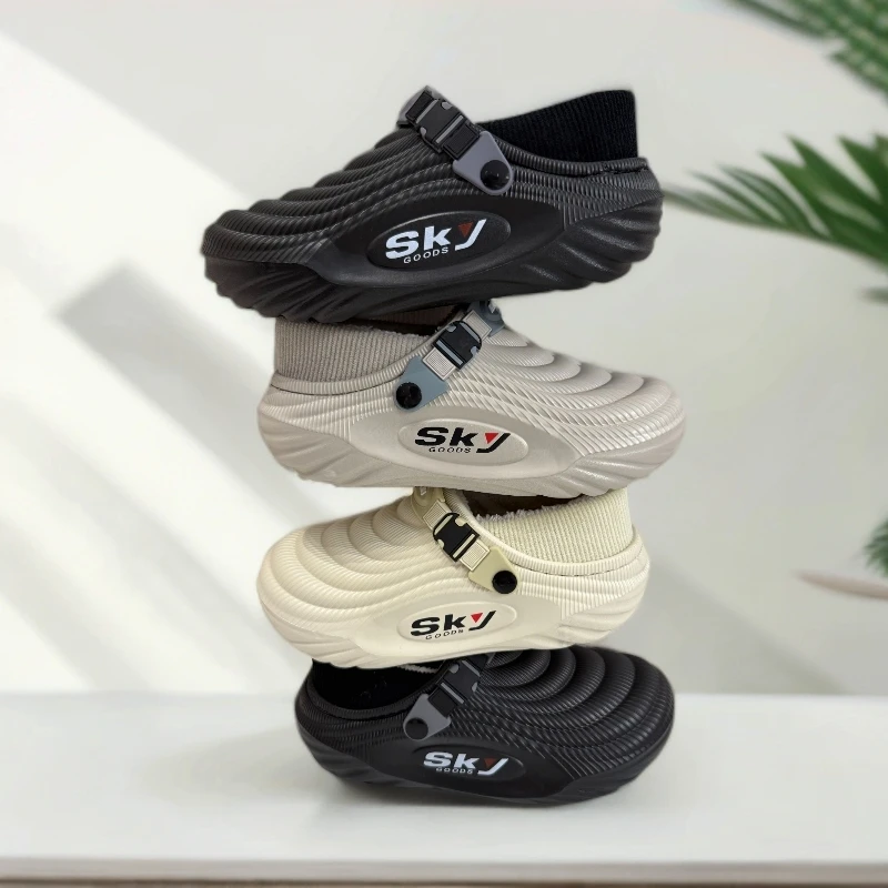 736-1男士包跟棉拖防水防滑保暖居家户外软底时尚加绒厚底棉拖鞋