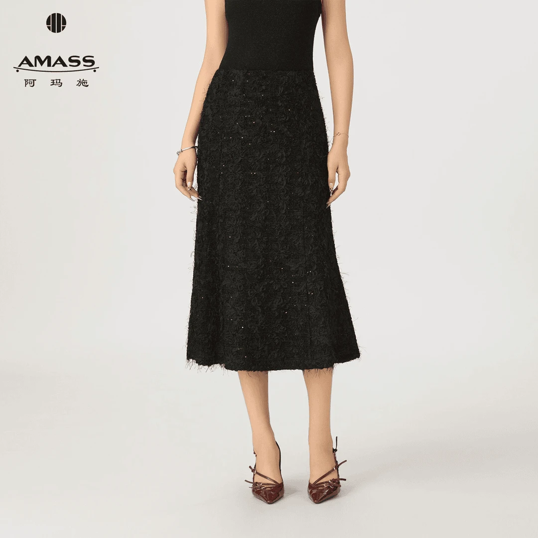 AMASS/阿玛施25新款潮流款简约显瘦时尚半身裙5200404-4A53511