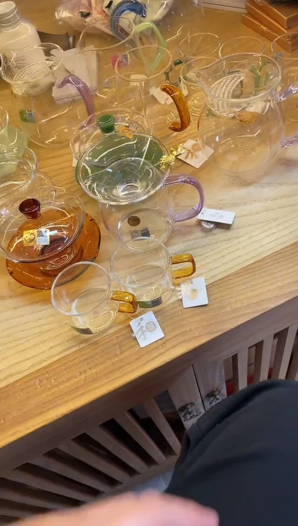 晶彩/澄然/琥珀色+荷叶盖碗/琥珀色+清禾杯琥珀/一对+金鱼茶漏
