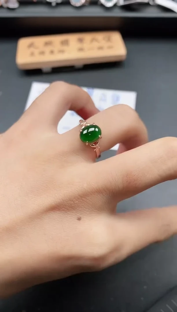 银S925镶嵌戒指翡翠11