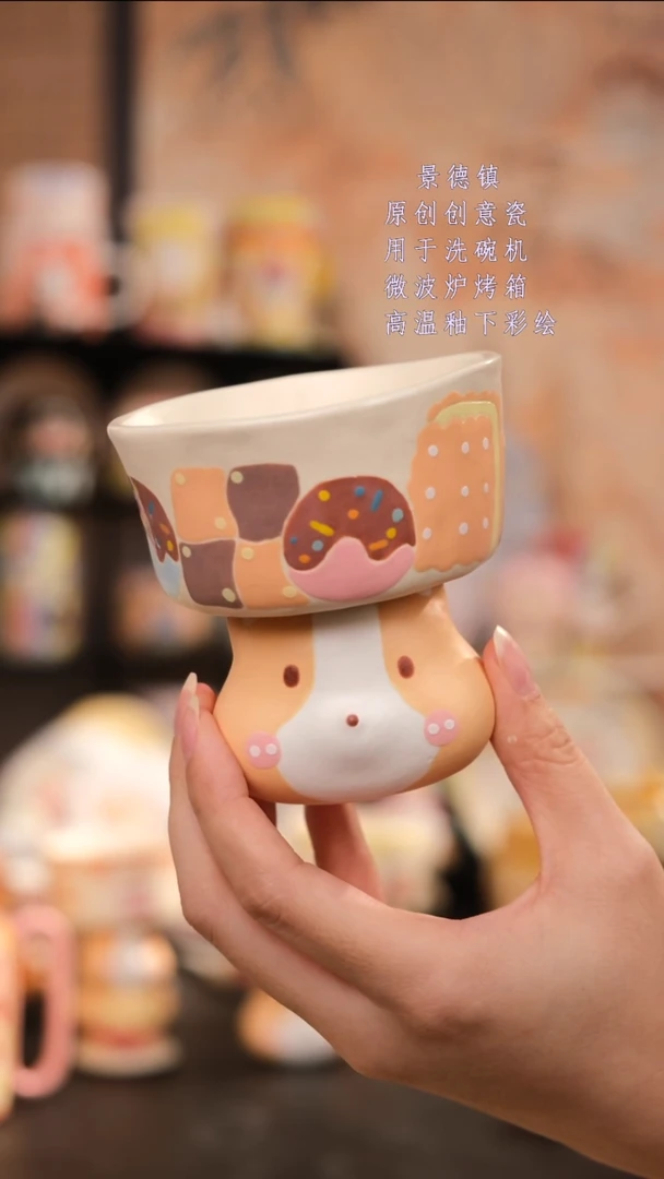 摆件景德镇手工手绘设计师款