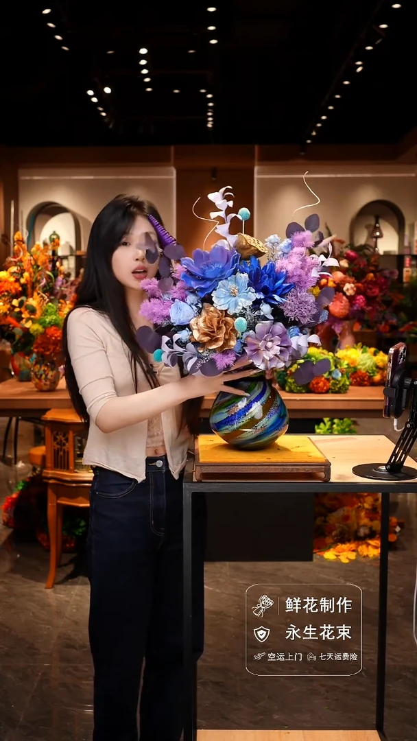 手工艺品琉璃手工花器花束空运包邮送货上门-以图片为准