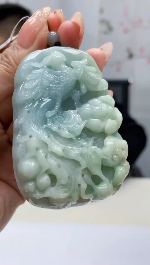 【闪购商品】定制翡翠未镶嵌5152MM-毛货挂件50