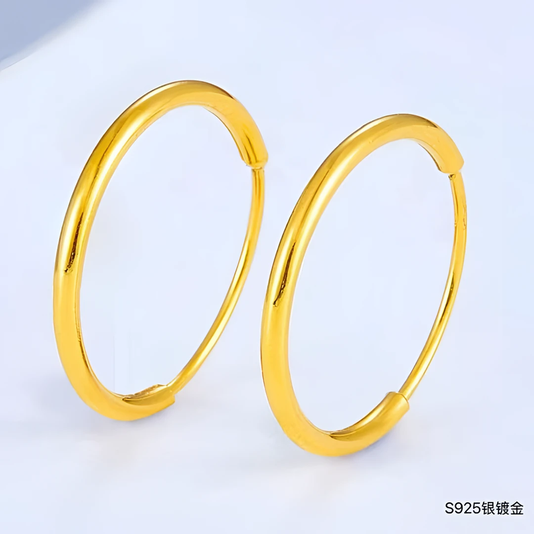 925银耳饰 【阿泽】耳圈时尚百搭S925银#11130