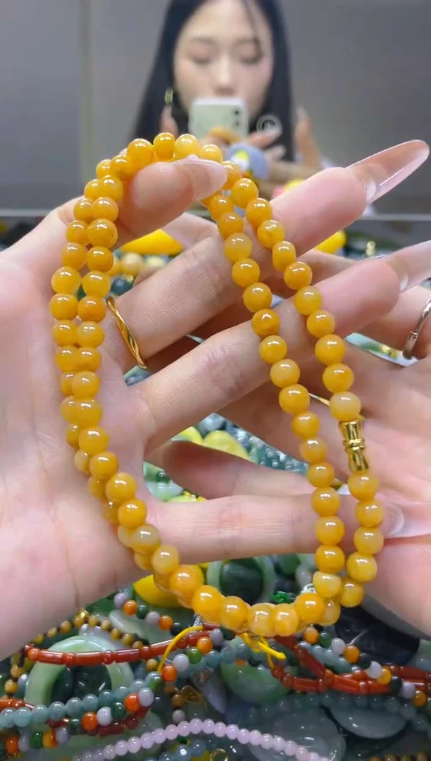 翡翠未镶嵌颈饰6MM/L/翡翠A货，一件也是批发价