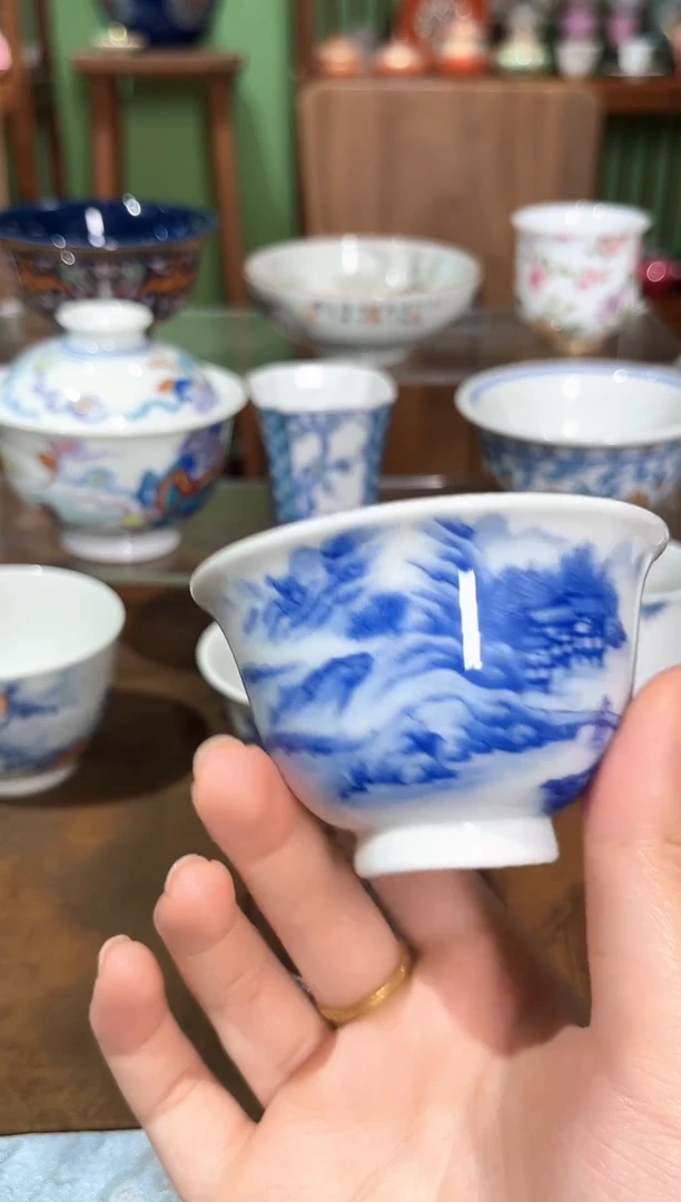 景德镇青花手绘主人杯