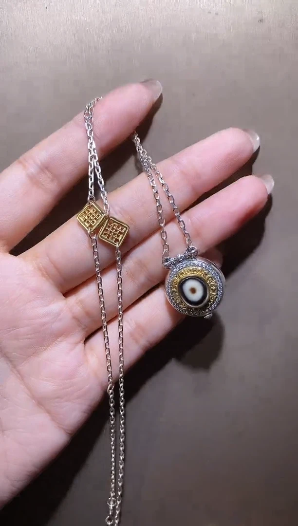 玛瑙/玉髓颈饰银S925镶嵌X一眼吊坠