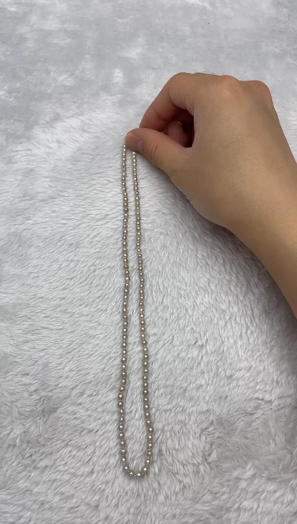项链银S925镶嵌海水珍珠AK真多麻3.5-4mm