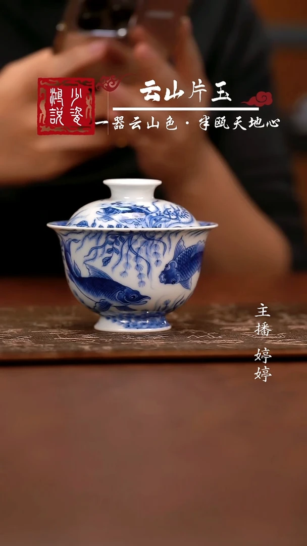 望月怀古鱼多多盖碗