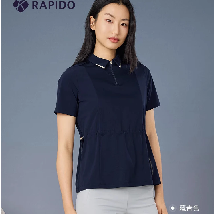 Rapido2025年夏新款R系收腰女士POLO衫时尚休闲速干T恤CP4342U07