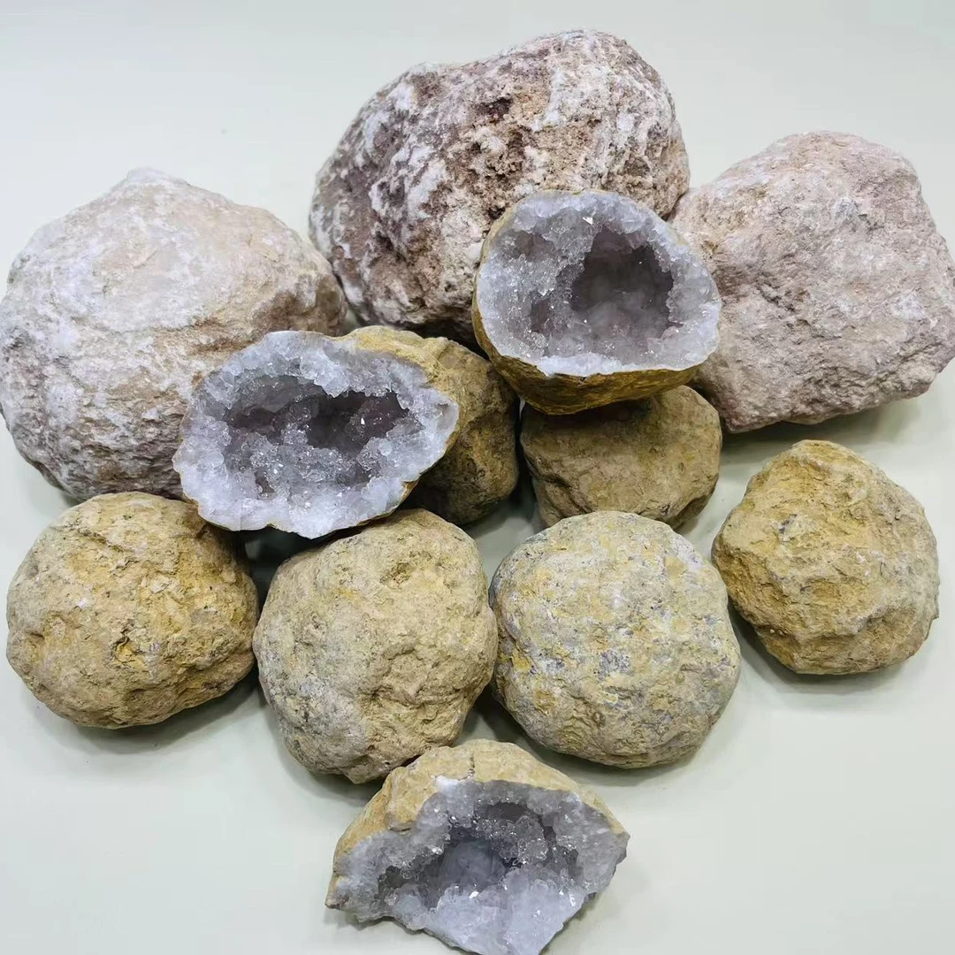 漂亮摩洛哥晶洞石头天然摆件装饰工艺品