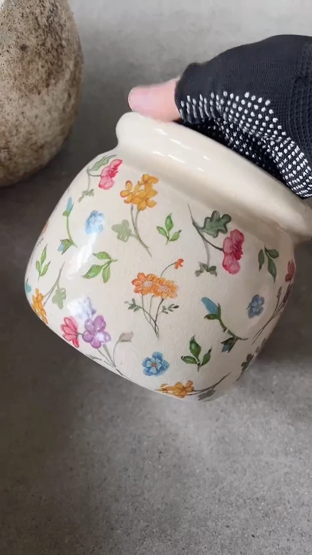 【闪购商品】陶瓷花盆高13cm内口12cm