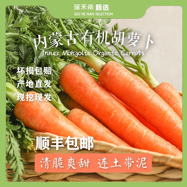 【有机胡萝卜】内蒙古有机胡萝卜连土带泥5斤装现挖现发宝宝辅食