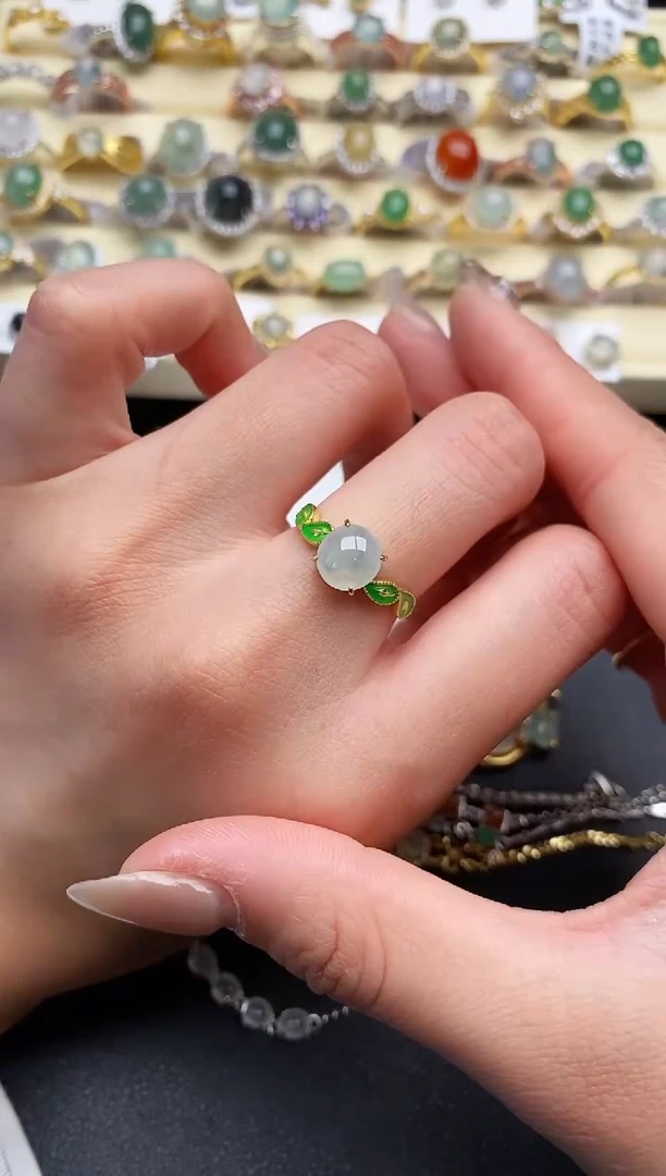 【闪购商品】翡翠戒指银S925镶嵌111111111+8