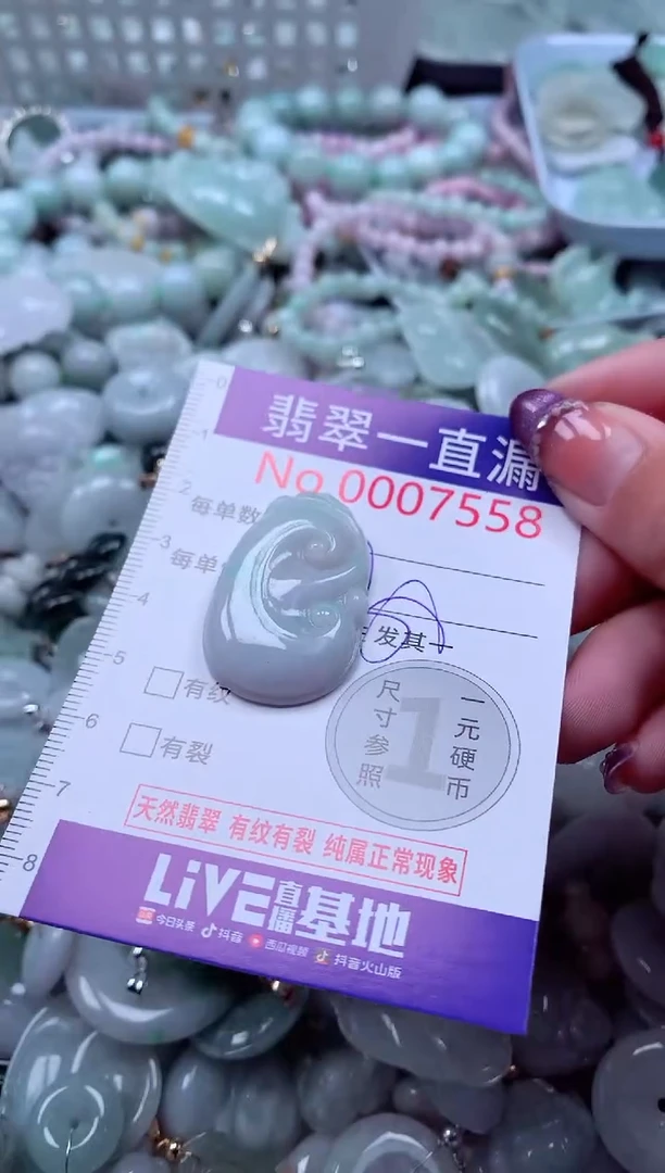 翡翠未镶嵌吊坠(不含链)7558