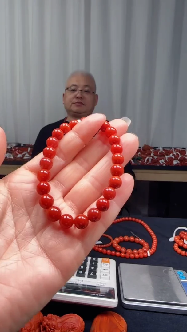 未镶嵌多样性发一件南红玛瑙【高货】锦红8mm保山圆珠单圈