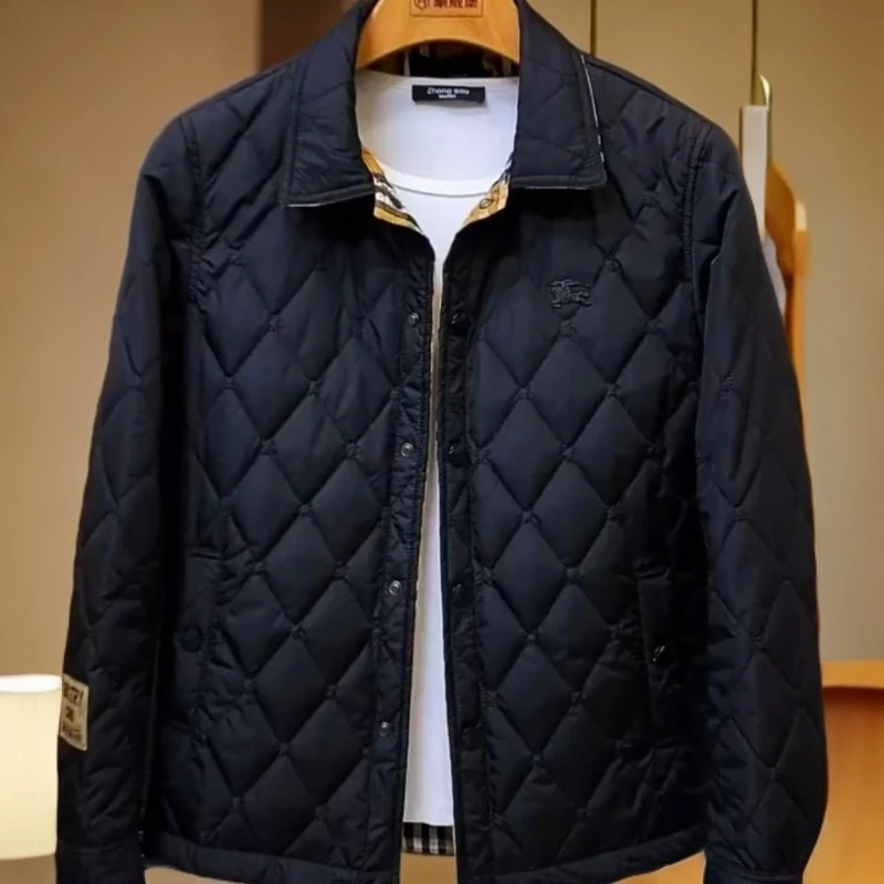 NYING男秋薄款棉衣男时尚薄棉服修身显瘦潮牌网红格子爆款外套潮