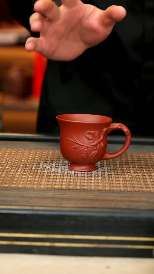 10《高足桃把杯》朱泥