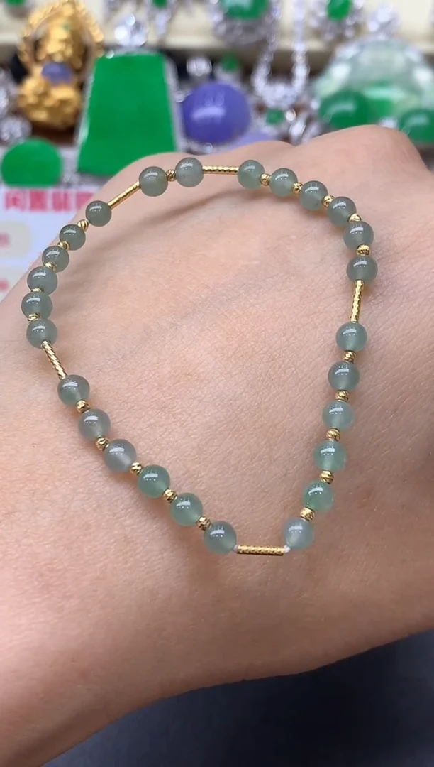 18K金镶嵌手链翡翠258-中国好珍宝