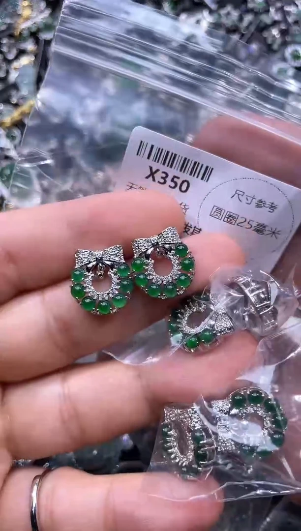 【闪购商品】翡翠颈饰未镶嵌X350耳钉 多样性发其一
