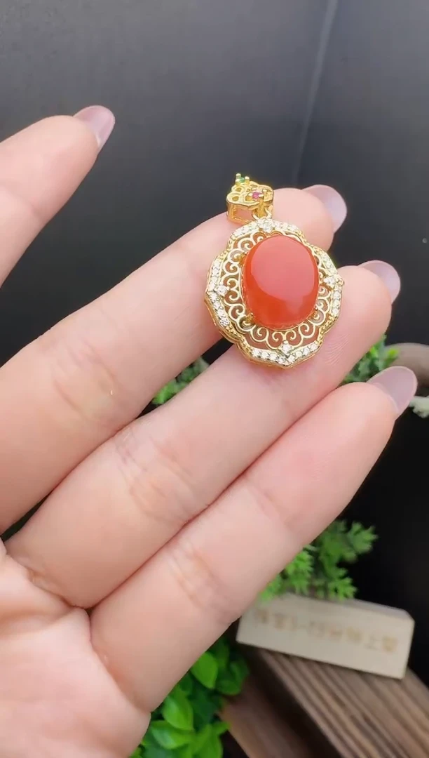 【闪购商品】玛瑙/玉髓吊坠银S925镶嵌银925镶嵌玛瑙吊坠