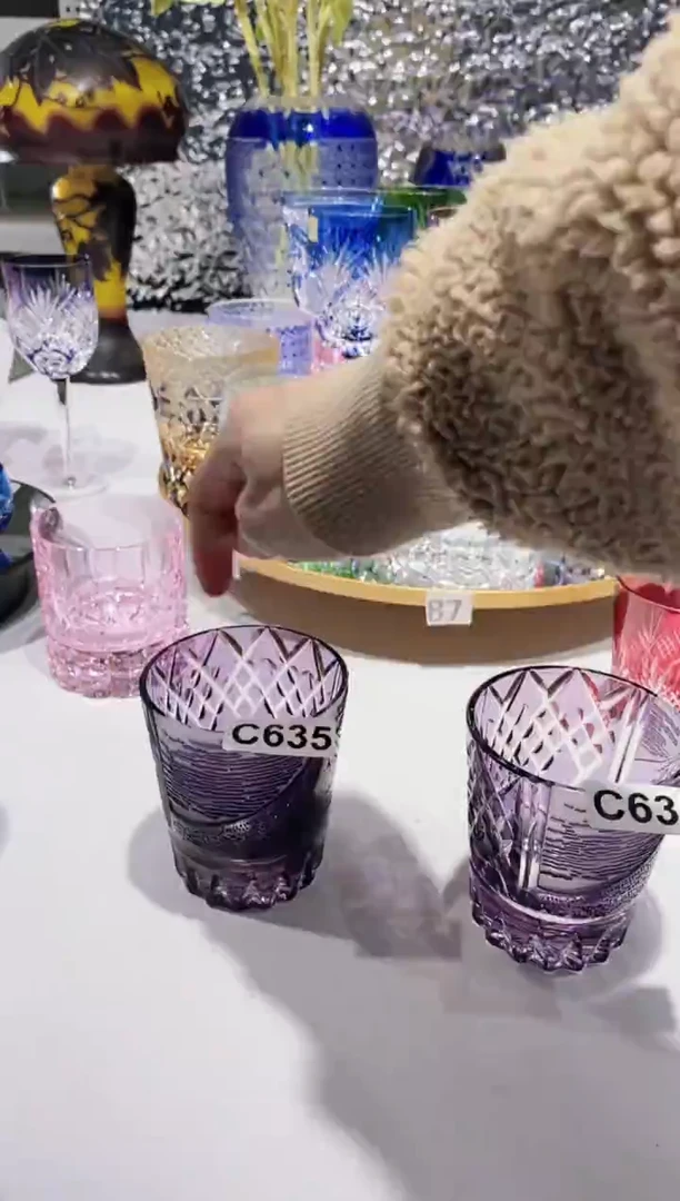 【闪购商品】水晶玻璃无手柄款635紫色富士山微瑕