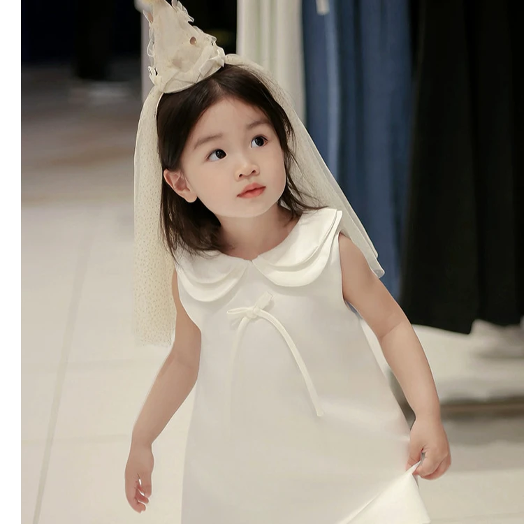 小女孩夏季青花瓷珠光宝气女童洋气公主裙童装背带礼服周岁裙