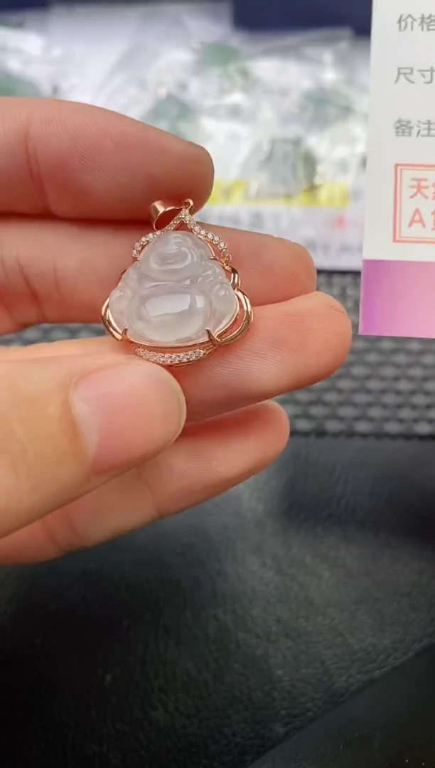 颈饰银S925镶嵌翡翠婧*挂件